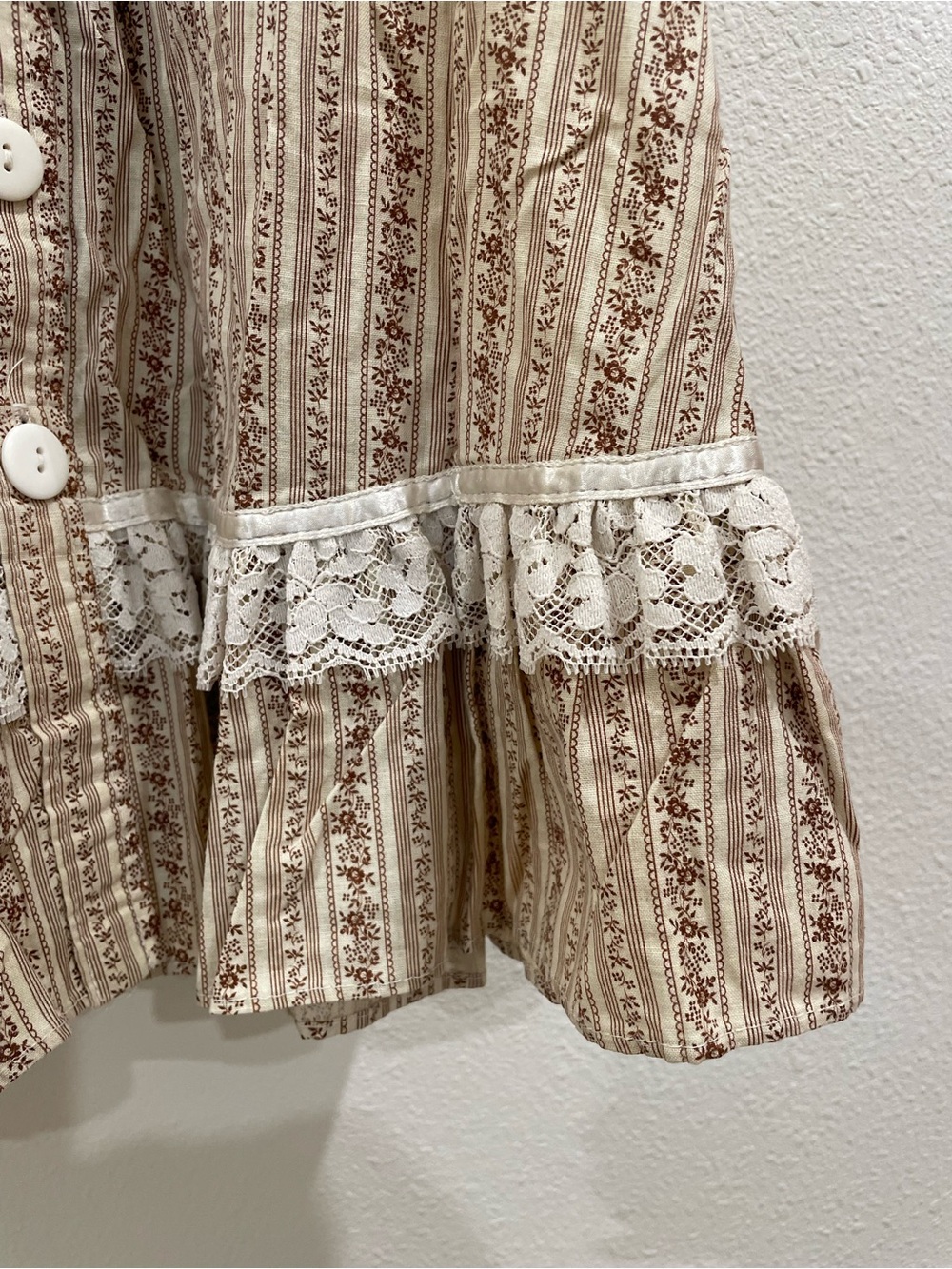 Vintage 70s Gunne Sax Floral Lace Prairie Suspender Dress Ruffle Cottagecore XS - Picture 4 of 12
